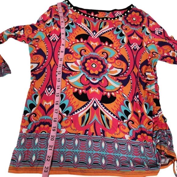 Ruby Rd Petite Ruched Boho Top - Picture 5 of 7